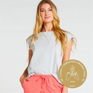The very good bra tee in bed Clean + Conscious Awards 2022
