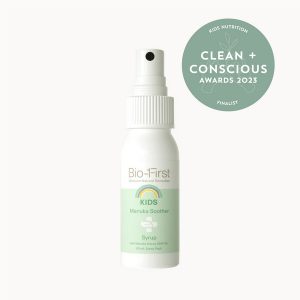 Clean + Conscious Awards. Best Kids Nutrition 2023. Bio-First Manuka Soother