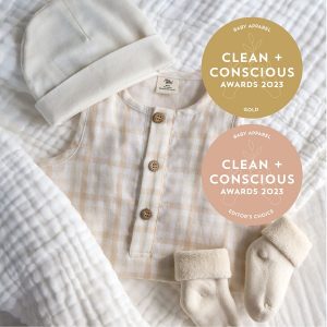 Clean + Conscious Awards. Best Baby Apparel 2023. Fibre for good