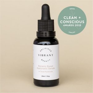 Clean + Conscious Awards. Best Face Serum 2023. Delicious Vibrant Beauty