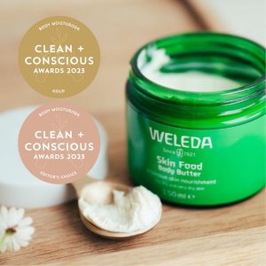 Clean + Conscious Awards. Best Body Lotion 2023. Weleda