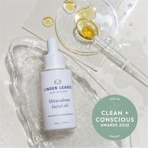 Clean + Conscious Awards - Best Face Oil 2023. Linden Leaves