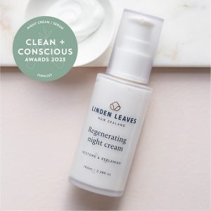 Clean + Conscious Awards. Best Night Cream 2023. Linden Leaves