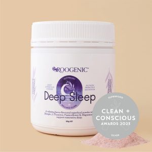 Clean + Conscious Awards. Best Superfood 2023. Roogenic Deep Sleep Powder