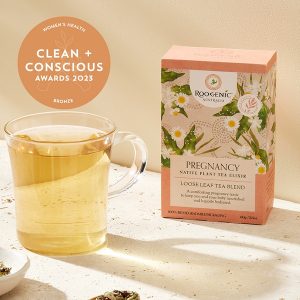 Clean + Conscious Awards. Best Women's Health 2023. Roogenic Pregnancy Tea