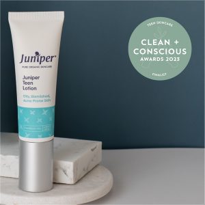 Clean + Conscious Awards. Best Skincare for Teens 2023. Juniper Teen Lotion