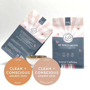 Clean + Conscious Awards. Best Coffee 2023. Mumma's Beans