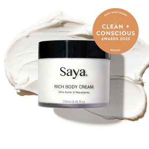 Clean + Conscious Awards. Best Body Lotion 2023. Saya
