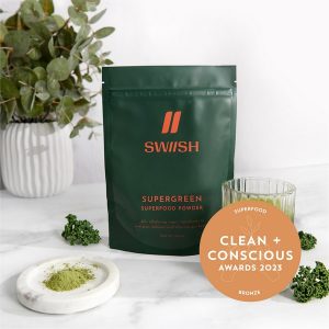 Clean + Conscious Awards. Best Superfood 2023. Swiish