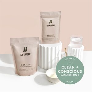 Clean + Conscious Awards. Best Gut Health Supplement 2023. Swiish