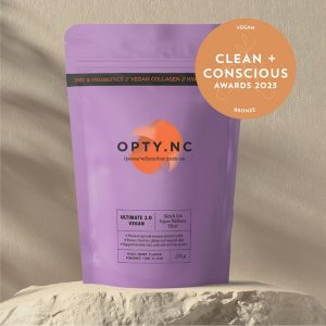 Clean + Conscious Awards. Best Vegan. 2023. OPTY.NC