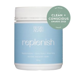 Clean + Conscious Awards. Best Gut Health Supplement 2023. Begin Again