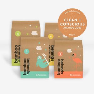 Clean + Conscious Awards. Best Disposable Nappies 2023. Bamboo Behinds