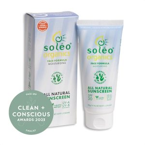 Clean + Conscious Awards 2023 Best Face SPF. Soleo Organics