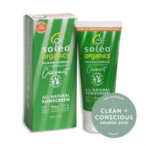 Clean + Conscious Awards. Best Kids Sunscreen 2023. Soleo Organics