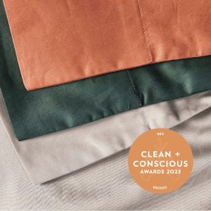 Clean + Conscious Awards. Best Ethical Bedding 2023. Nakheel Organic Cotton