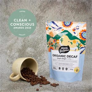 Clean + Conscious Awards. Best Coffee 2023. Honest to Goodness Decaf Coffee