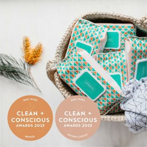 Clean + Conscious Awards. Best Baby Wipes 2023. Joonya