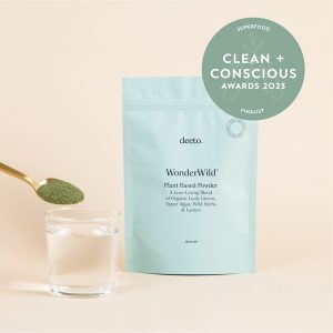 Clean + Conscious Awards. Best Superfood 2023. Deeto