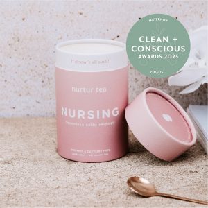 Clean + Conscious Awards. Best Maternity Product 2023. Nutur Tea