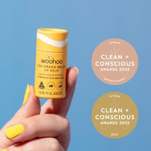 Clean + Conscious Awards. Best Lip Balm 2023. Woohoo