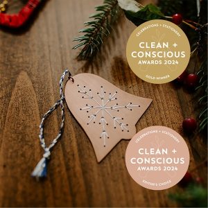 Clean + Conscious Awards 2024. Best Celebrations + Stationery. Celebrating products in Australia & NZ which are Non-Toxic, Ethical, Sustainable and Socially Responsible.