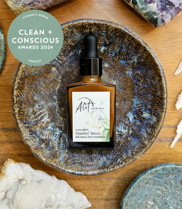 Clean + Conscious Awards 2024. Best Vitamin C Serum. Celebrating products in Australia & NZ which are Non-Toxic, Ethical, Sustainable and Socially Responsible.