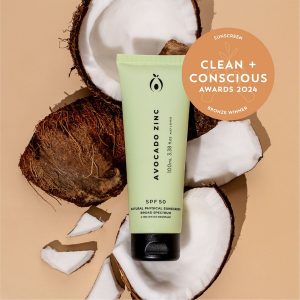 Clean + Conscious Awards 2024. Best Natural Sunscreen. Celebrating products in Australia & NZ which are Non-Toxic, Ethical, Sustainable and Socially Responsible.