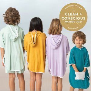 Clean + Conscious Awards Winners 2024. Best Kids Apparel. Celebrating products in Australia & NZ which are Non-Toxic, Ethical, Sustainable and Socially Responsible.