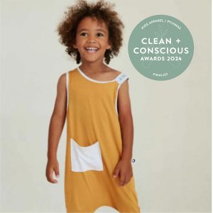 Clean + Conscious Awards Winners 2024. Best Kids Apparel. Celebrating products in Australia & NZ which are Non-Toxic, Ethical, Sustainable and Socially Responsible.