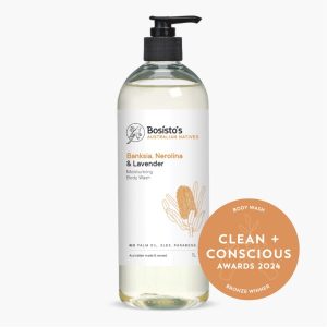 Clean + Conscious Awards 2024. Best Body Wash. Celebrating products in Australia & NZ which are Non-Toxic, Ethical, Sustainable and Socially Responsible.