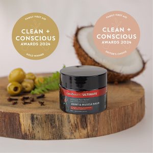 Clean + Conscious Awards 2024. Best Family First Aid. Celebrating products in Australia & NZ which are Non-Toxic, Ethical, Sustainable and Socially Responsible.