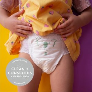 Clean + Conscious Awards Winners 2024. Best Disposable Nappies. Celebrating products in Australia & NZ which are Non-Toxic, Ethical, Sustainable and Socially Responsible.
