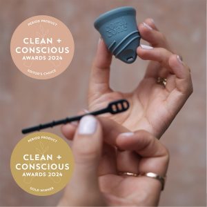 Clean + Conscious Awards 2024. Best Period Product. Celebrating products in Australia & NZ which are Non-Toxic, Ethical, Sustainable and Socially Responsible.