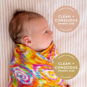 Clean + Conscious Awards Winners 2024. Best Newborn Accessories. Celebrating products in Australia & NZ which are Non-Toxic, Ethical, Sustainable and Socially Responsible.