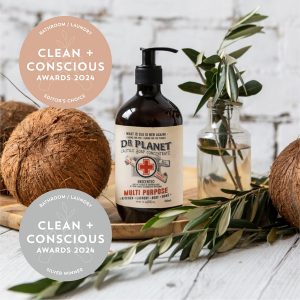 Clean + Conscious Awards 2024. Best Natural Laundry Detergent / Bathroom Product. Celebrating products in Australia & NZ which are Non-Toxic, Ethical, Sustainable and Socially Responsible.