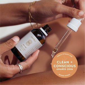 Clean + Conscious Awards 2024. Best Female Intimate Care. Celebrating products in Australia & NZ which are Non-Toxic, Ethical, Sustainable and Socially Responsible.
