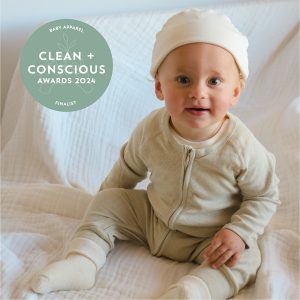 Clean + Conscious Awards Winners 2024. Best Baby Apparel. Celebrating products in Australia & NZ which are Non-Toxic, Ethical, Sustainable and Socially Responsible.