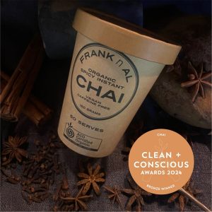 Clean + Conscious Awards 2024. Best Chai. Celebrating products in Australia & NZ which are Non-Toxic, Ethical, Sustainable and Socially Responsible.