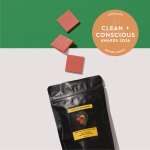 Clean + Conscious Awards 2024. Best Chocolate. Celebrating products in Australia & NZ which are Non-Toxic, Ethical, Sustainable and Socially Responsible.