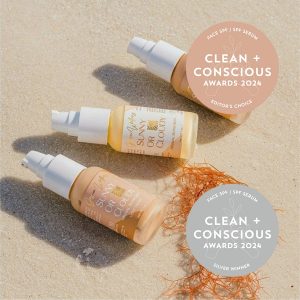 Clean + Conscious Awards 2024. Best Face SPF. Celebrating products in Australia & NZ which are Non-Toxic, Ethical, Sustainable and Socially Responsible.