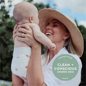Clean + Conscious Awards Winners 2024. Best Disposable Nappies. Celebrating products in Australia & NZ which are Non-Toxic, Ethical, Sustainable and Socially Responsible.