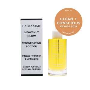 Clean + Conscious Awards 2024. Best Body Oil. Celebrating products in Australia & NZ which are Non-Toxic, Ethical, Sustainable and Socially Responsible.