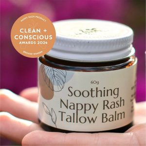 Clean + Conscious Awards Winners 2024. Best Nappy Rash Cream / Product. Celebrating products in Australia & NZ which are Non-Toxic, Ethical, Sustainable and Socially Responsible.