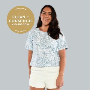 Clean + Conscious Awards 2024. Best Sustainable Womenswear. Celebrating products in Australia & NZ which are Non-Toxic, Ethical, Sustainable and Socially Responsible.