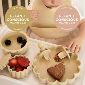 Clean + Conscious Awards Winners 2024. Best Baby Mealtime. Celebrating products in Australia & NZ which are Non-Toxic, Ethical, Sustainable and Socially Responsible.