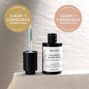 Clean + Conscious Awards 2024. Best Hyaluronic Acid Serum. Celebrating products in Australia & NZ which are Non-Toxic, Ethical, Sustainable and Socially Responsible.