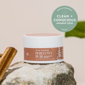 Clean + Conscious Awards 2024. Best Sensitive Deodorant. Celebrating products in Australia & NZ which are Non-Toxic, Ethical, Sustainable and Socially Responsible.