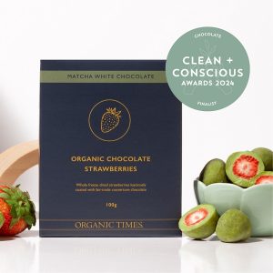 Clean + Conscious Awards 2024. Best Chocolate. Celebrating products in Australia & NZ which are Non-Toxic, Ethical, Sustainable and Socially Responsible.