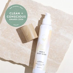 Clean + Conscious Awards Winners 2024. Best Baby Wash / Shampoo. Celebrating products in Australia & NZ which are Non-Toxic, Ethical, Sustainable and Socially Responsible.